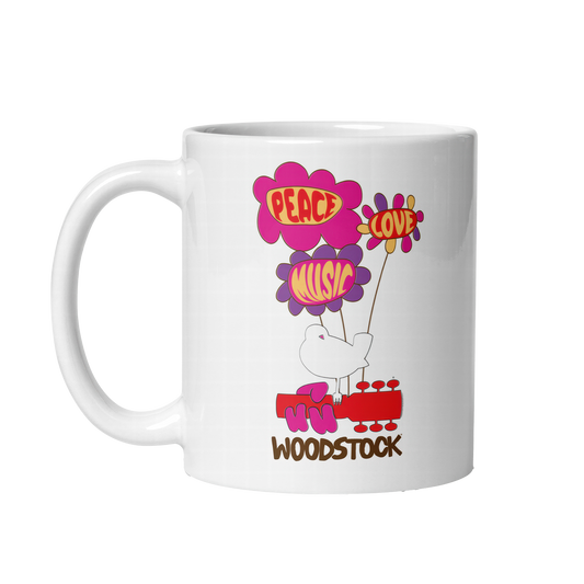 Peace Love Music Woodstock Mug