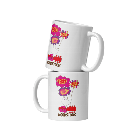 Peace Love Music Woodstock Mug