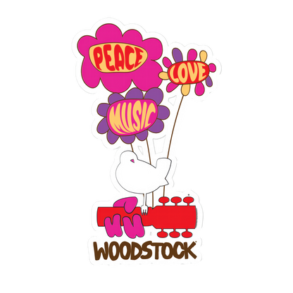 Peace Love Music Woodstock Sticker