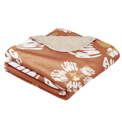 Woodstock Flower Sherpa Blanket