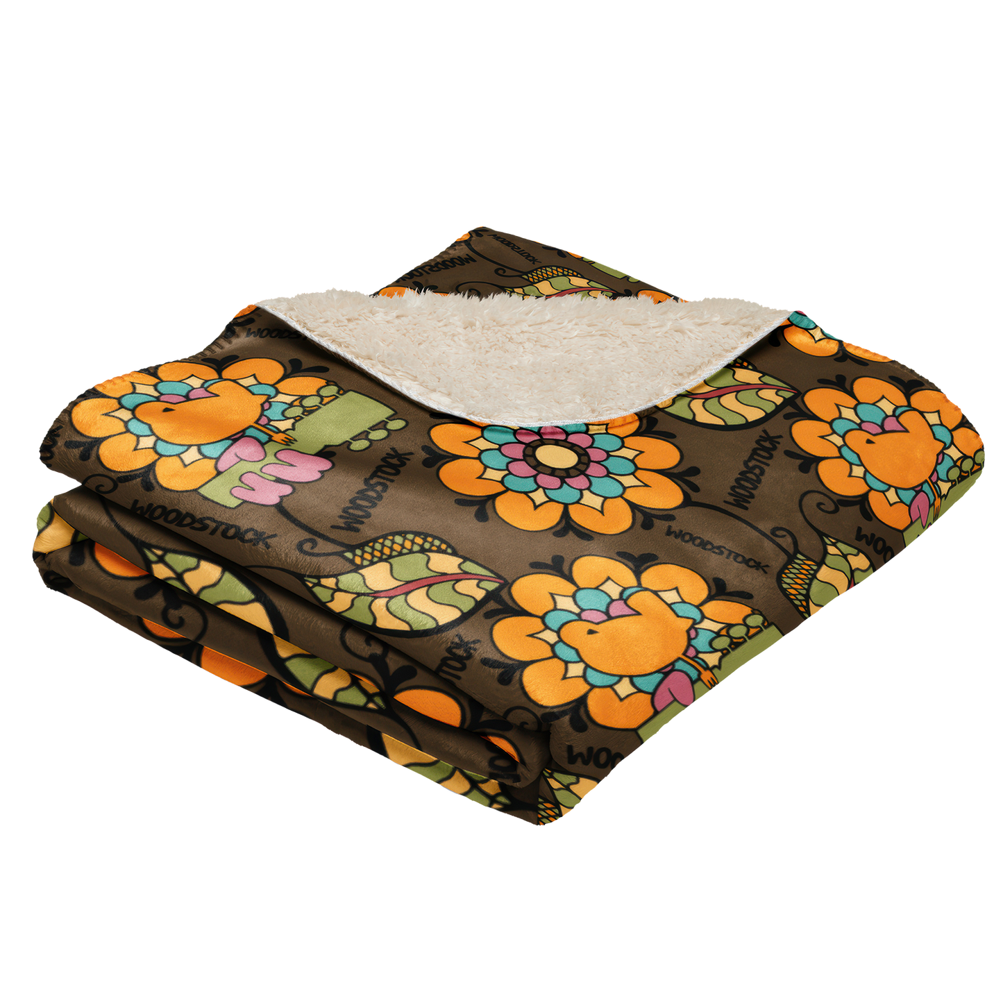 Retro Bloom Sherpa Blanket