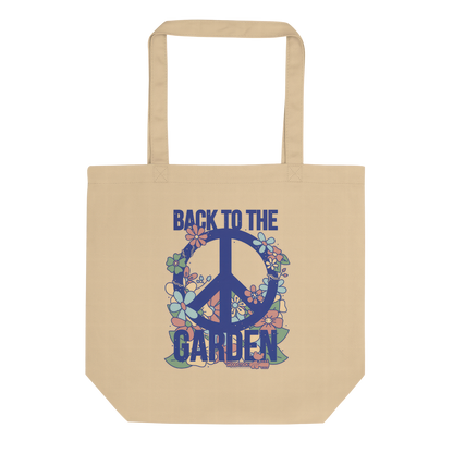 Back to The Garden Floral Peace Sign Tote