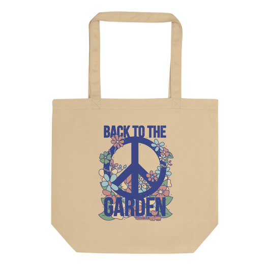 Back to The Garden Floral Peace Sign Tote