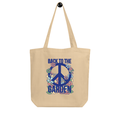 Back to The Garden Floral Peace Sign Tote