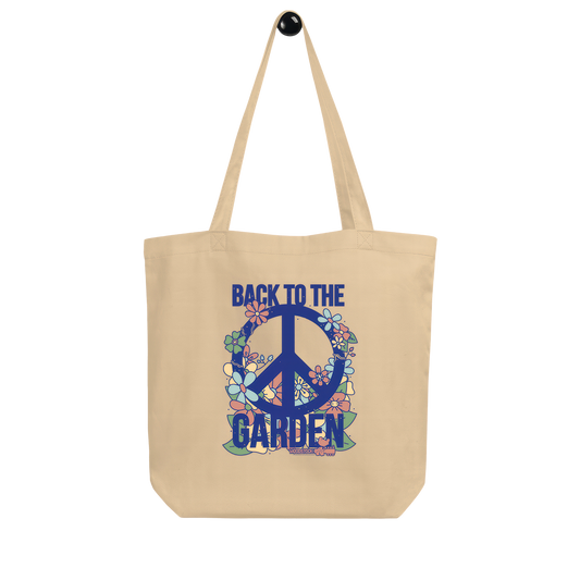 Back to The Garden Floral Peace Sign Tote