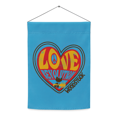 Love Revolution Heart Garden Flag