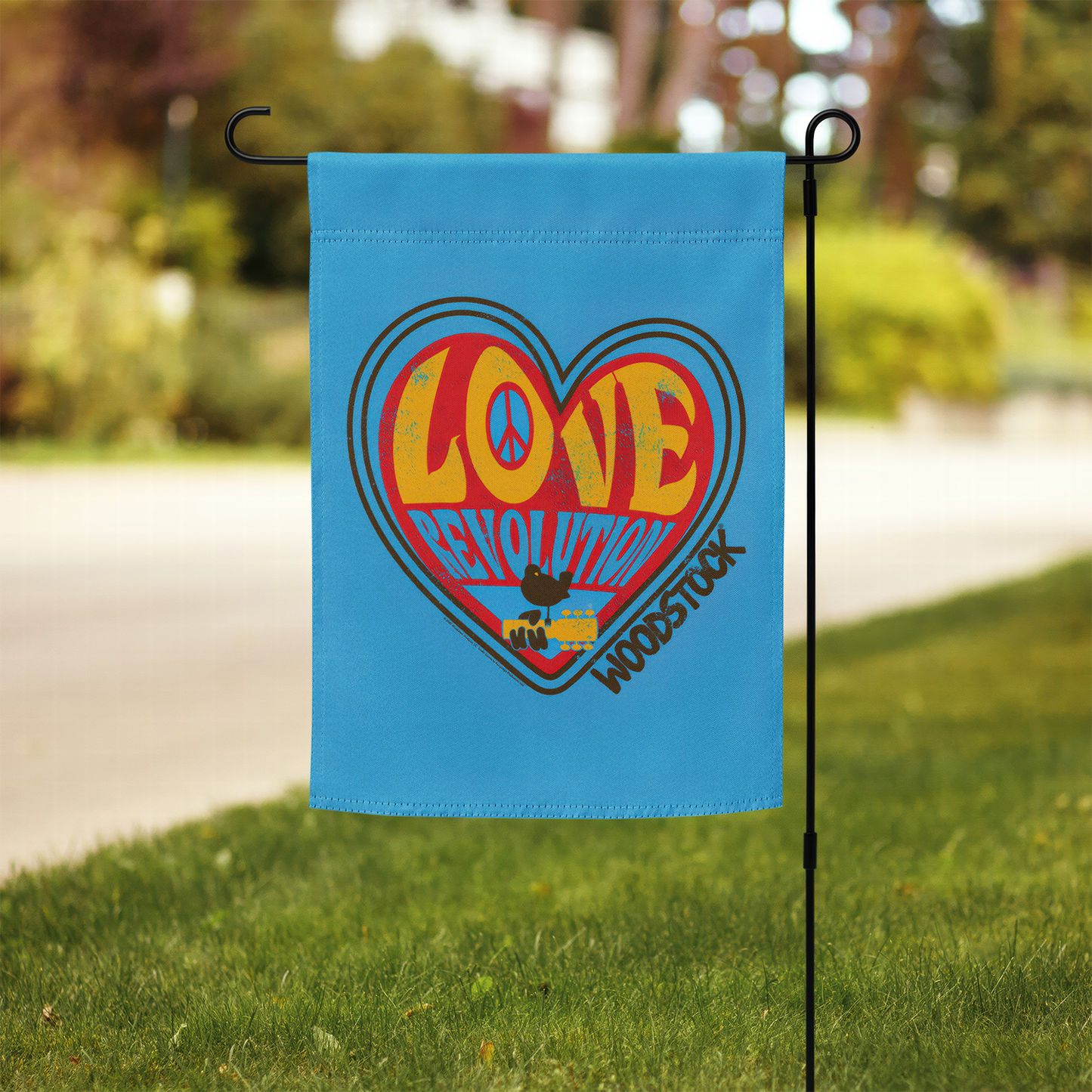Love Revolution Heart Garden Flag