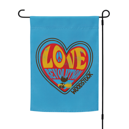 Love Revolution Heart Garden Flag