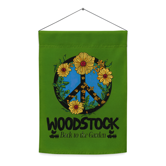 Back to the Garden Peace Sign Garden Flag