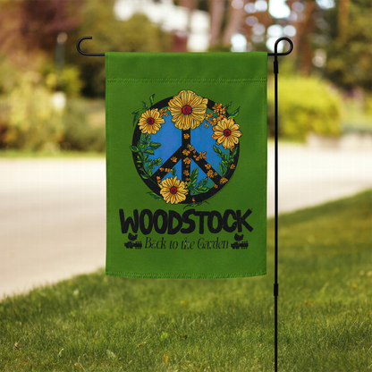 Back to the Garden Peace Sign Garden Flag