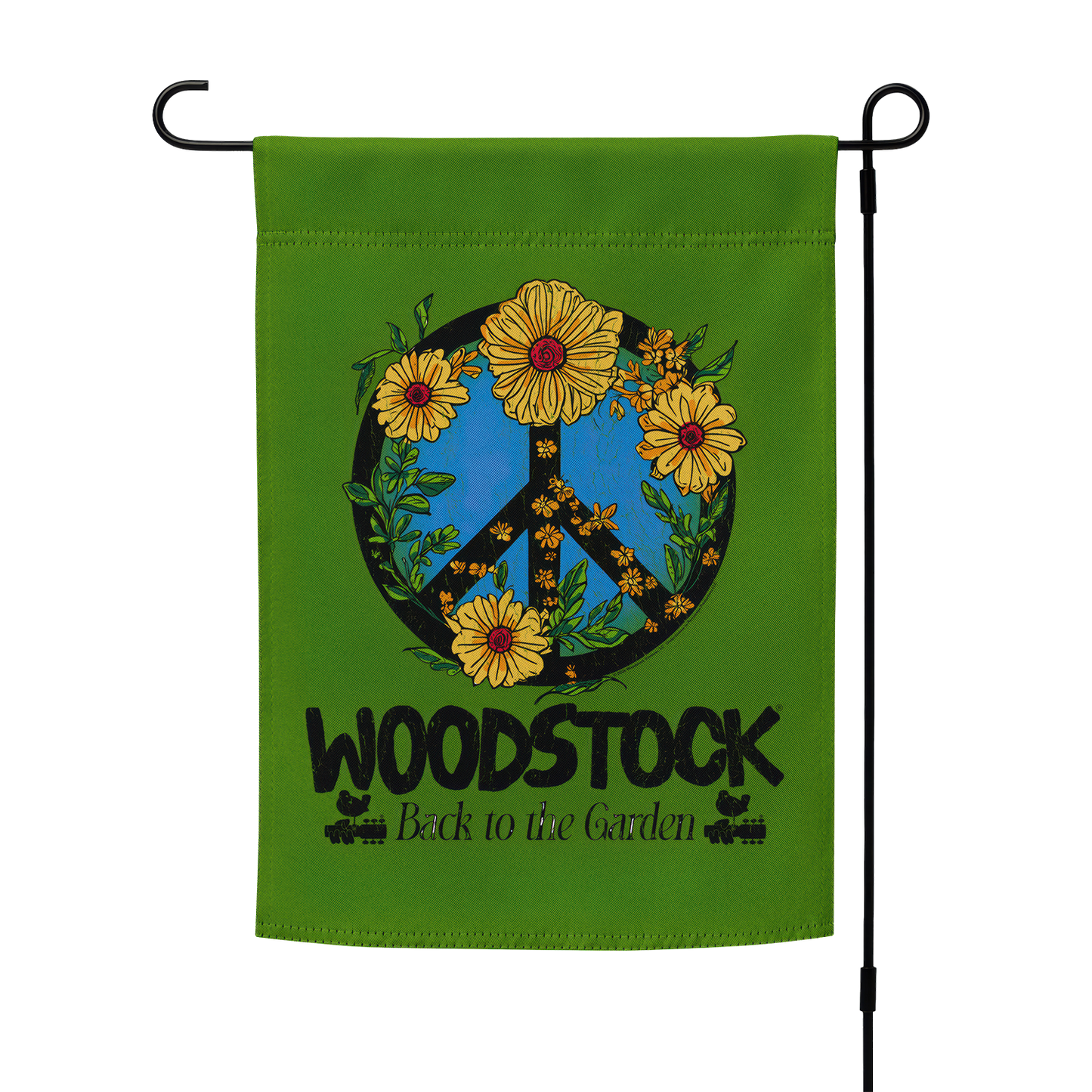 Back to the Garden Peace Sign Garden Flag