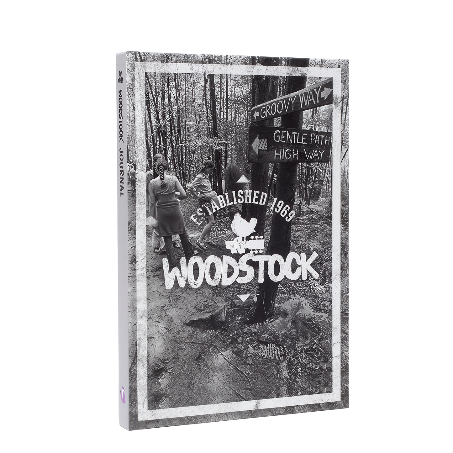 Woodstock Groovy Way Black and White Notebook