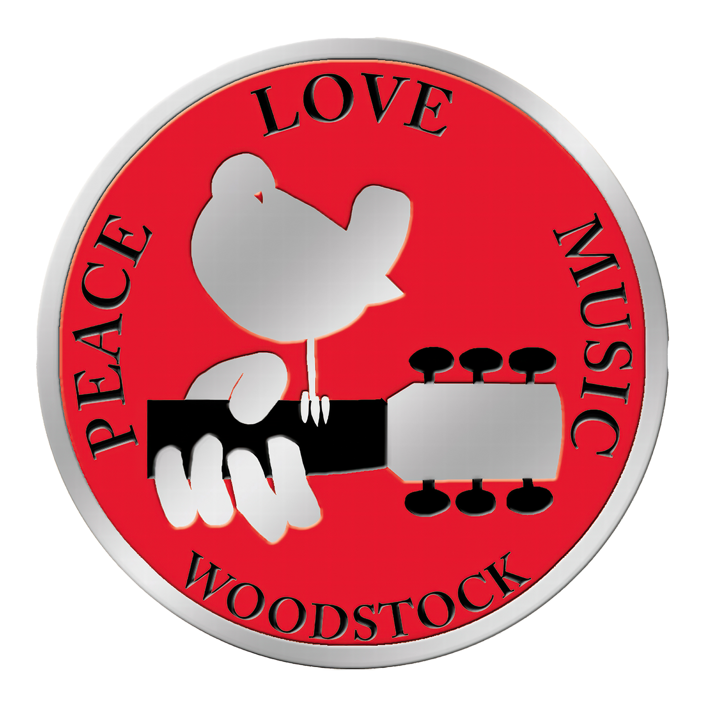 Woodstock 1.125" Round Metal Sticker