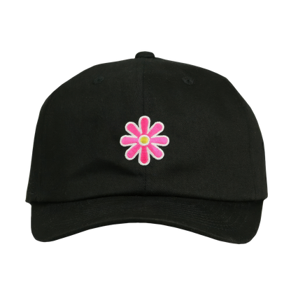 Woodstock Pink Flower Adjustable Black Hat