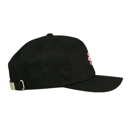 Woodstock Pink Flower Adjustable Black Hat