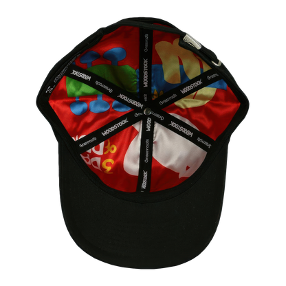 Woodstock Pink Flower Adjustable Black Hat