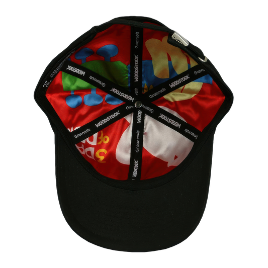 Woodstock Pink Flower Adjustable Black Hat