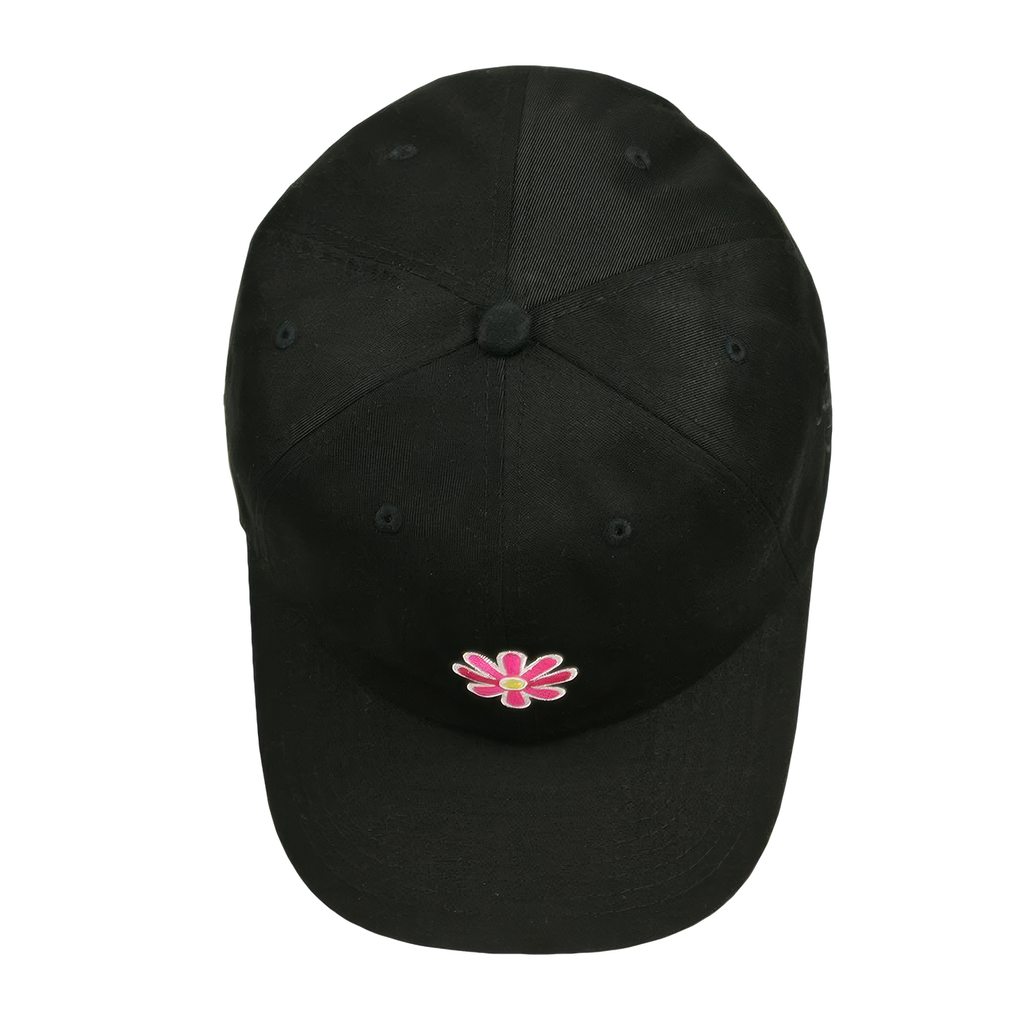 Woodstock Pink Flower Adjustable Black Hat