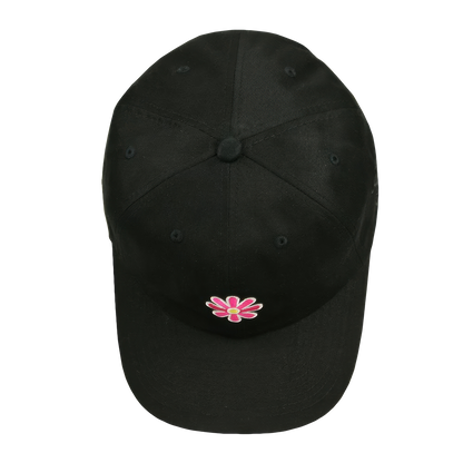 Woodstock Pink Flower Adjustable Black Hat