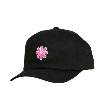 Woodstock Pink Flower Adjustable Black Hat