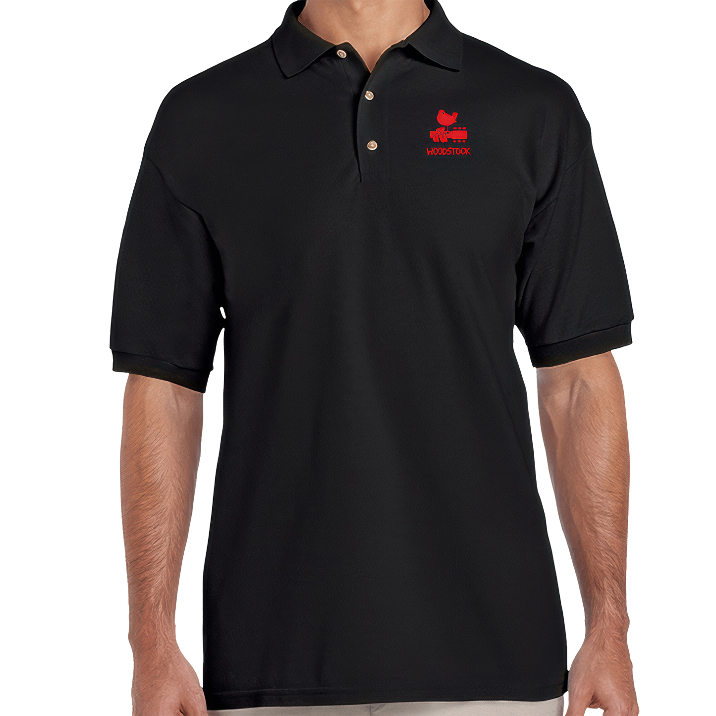 Bird & Guitar Red Logo Polo Shirt