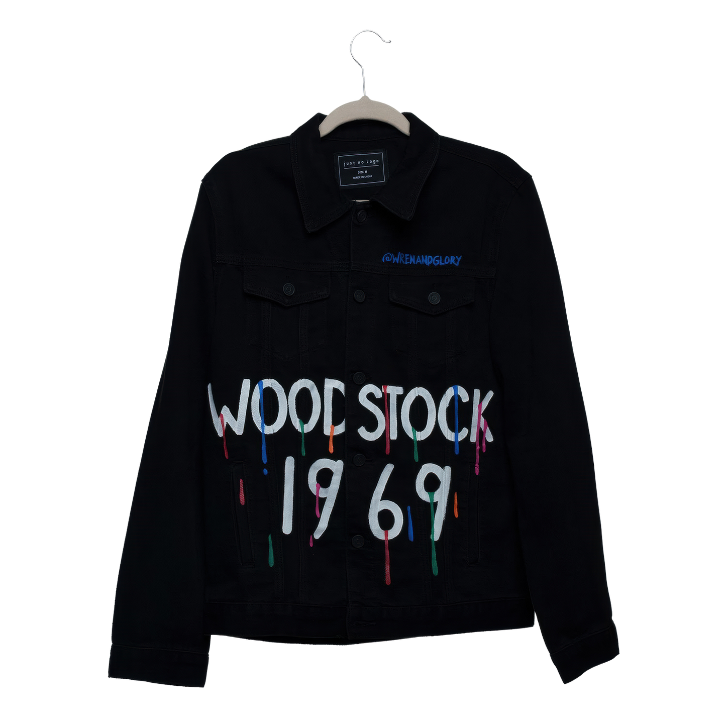 Woodstock Hand Painted Men's Denim Jacket