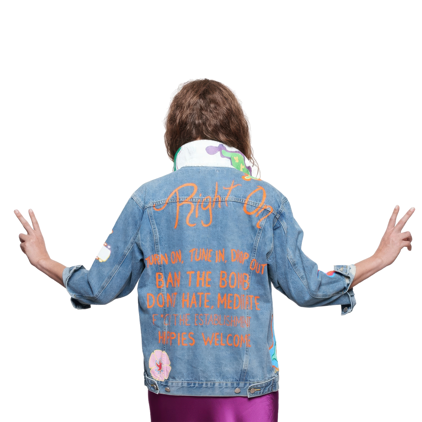 Woodstock Hand Painted Women's Denim Jacket