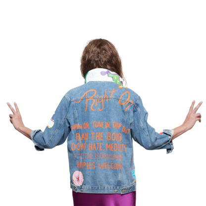 Woodstock Hand Painted Women's Denim Jacket