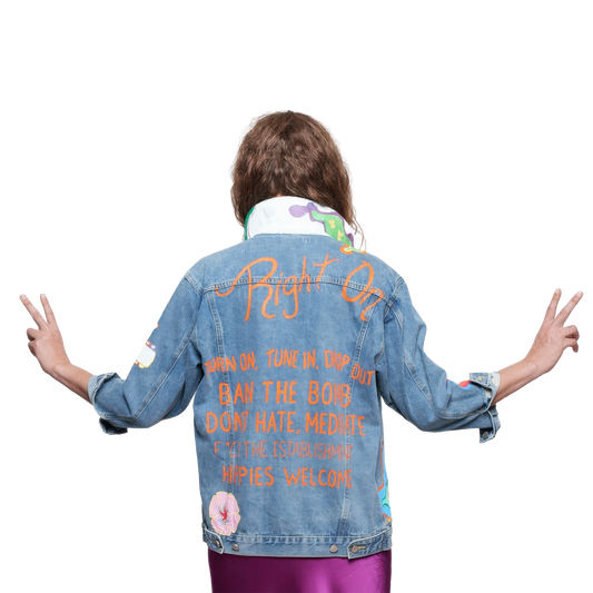 Woodstock Hand Painted Women's Denim Jacket