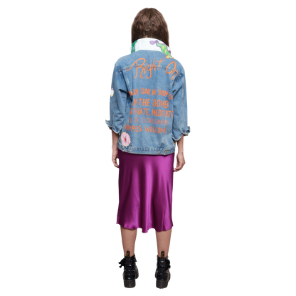 Woodstock Hand Painted Women's Denim Jacket
