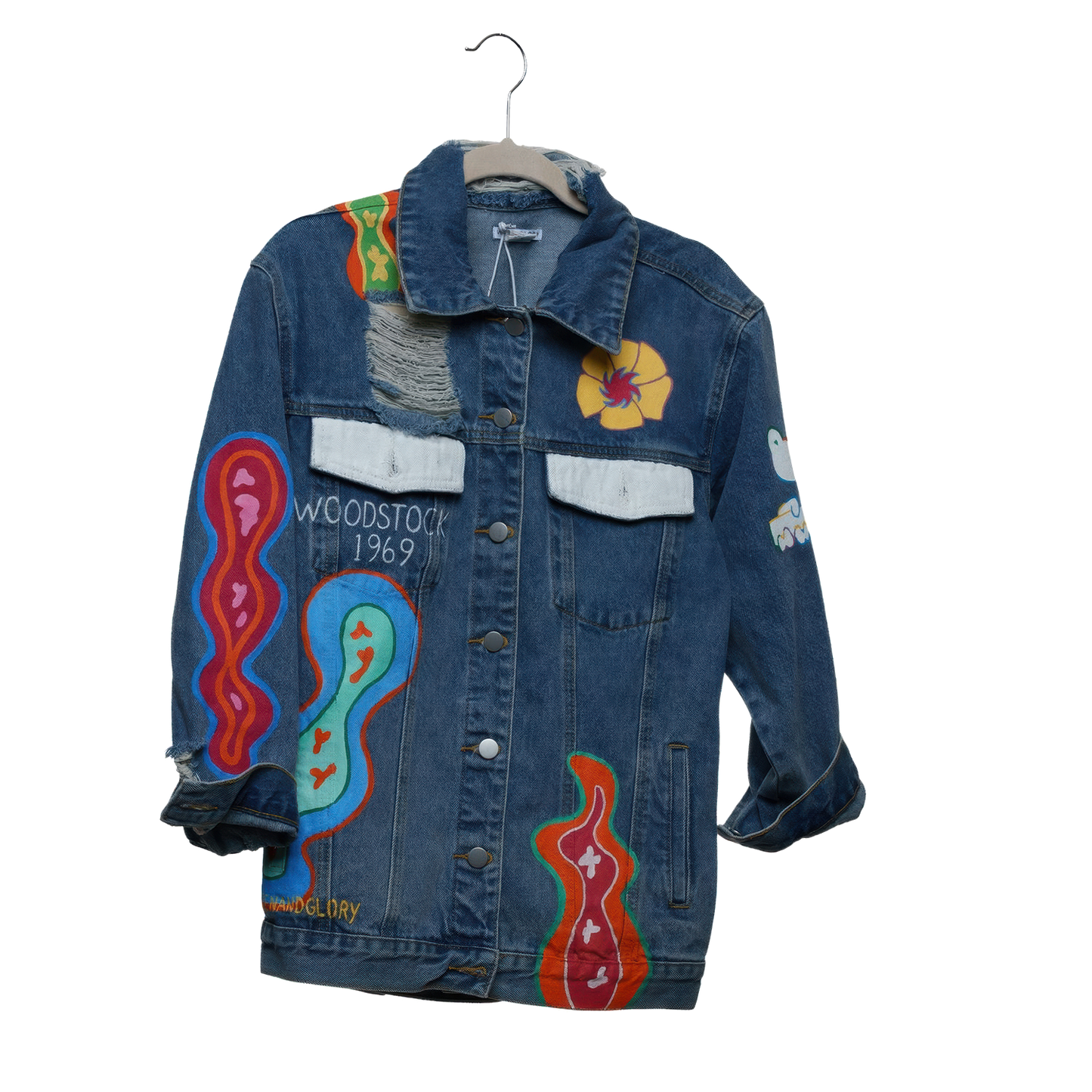 Woodstock Hand Painted Women's Denim Jacket