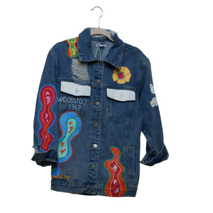 Woodstock Hand Painted Women's Denim Jacket