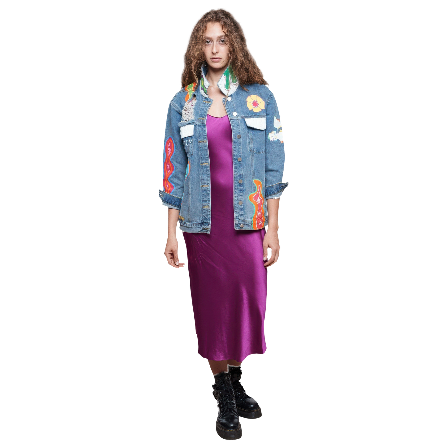 Woodstock Hand Painted Women's Denim Jacket