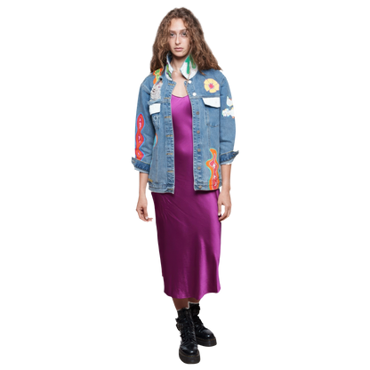 Woodstock Hand Painted Women's Denim Jacket
