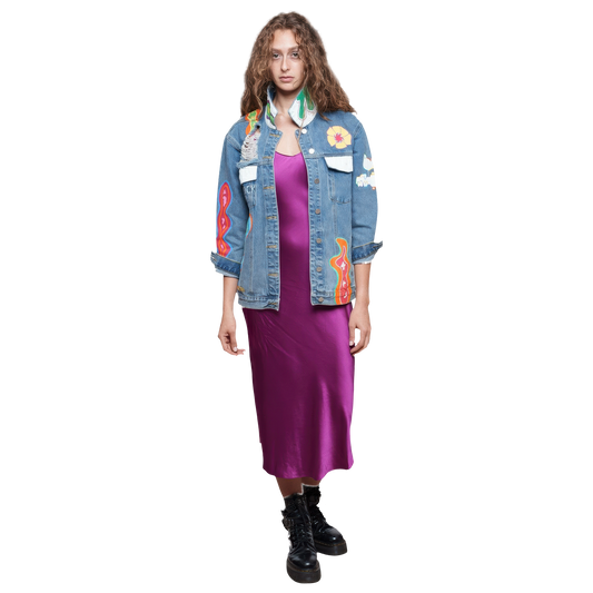 Woodstock Hand Painted Women's Denim Jacket