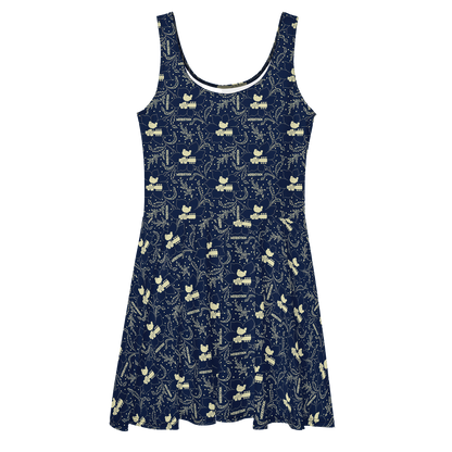 Woodstock Winter Flower Skater Dress