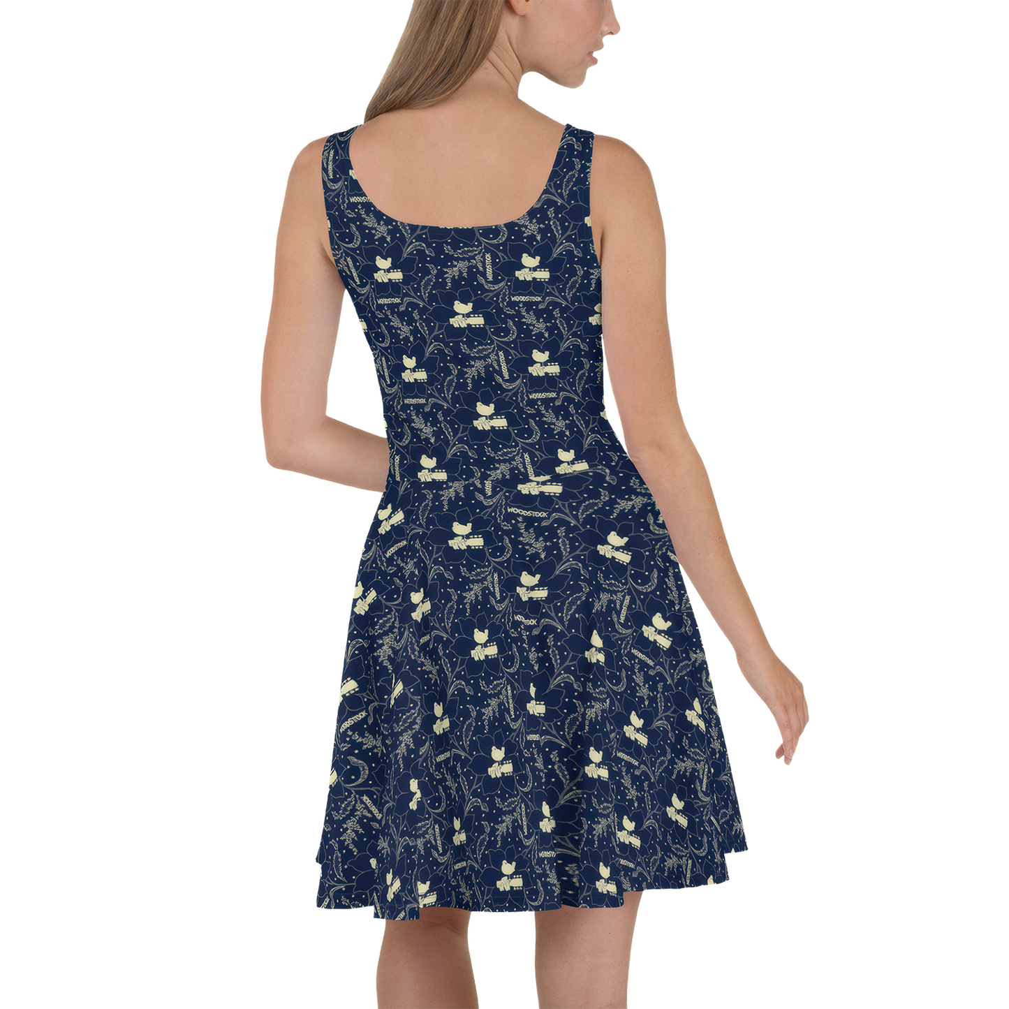 Woodstock Winter Flower Skater Dress