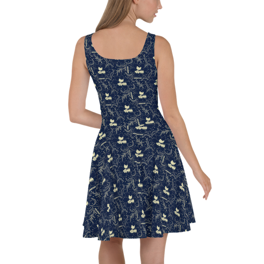Woodstock Winter Flower Skater Dress