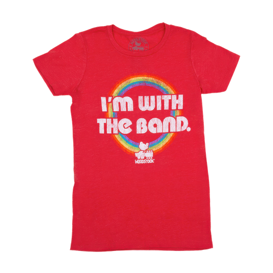 Woodstock I'm With The Band Juniors Red T-Shirt