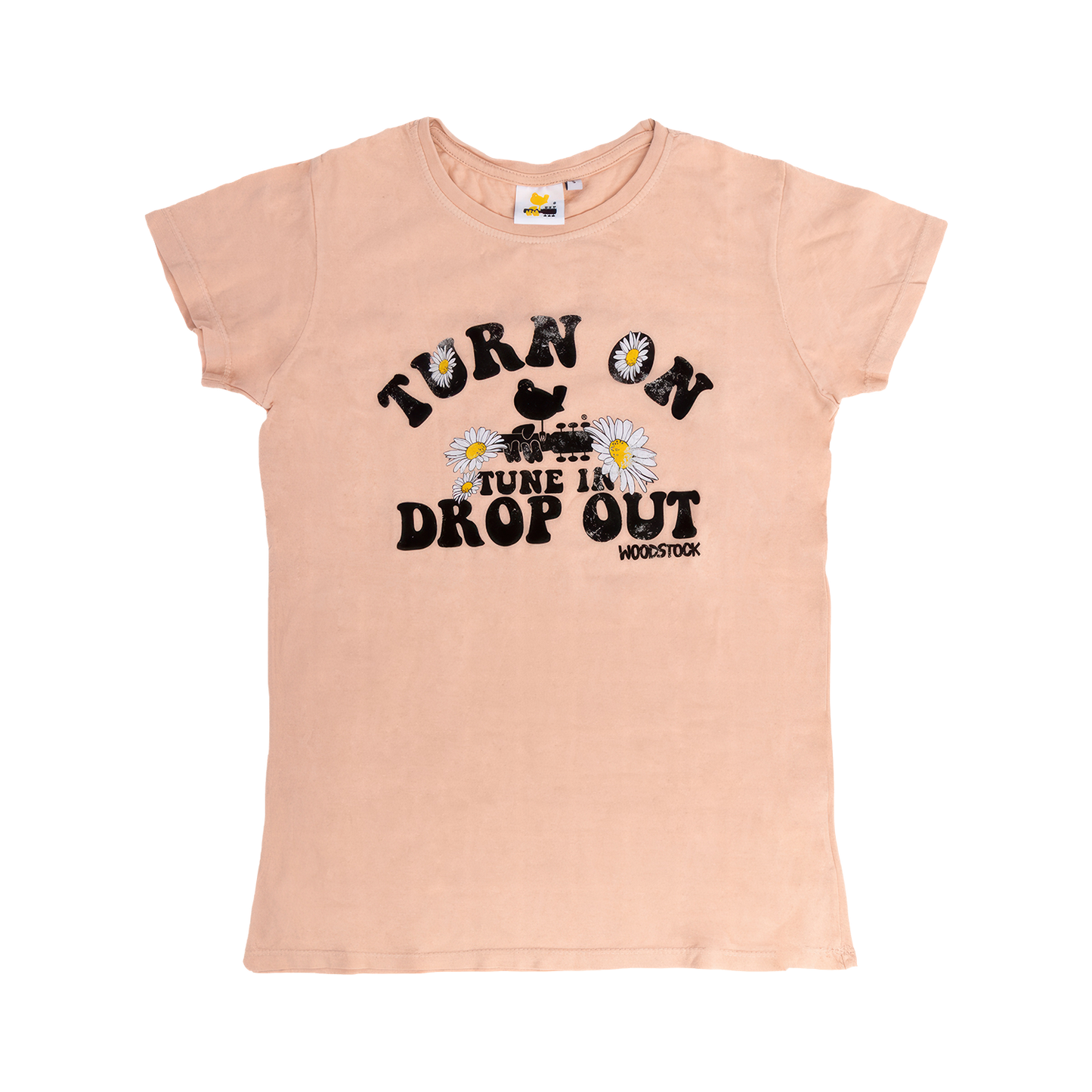 Woodstock "Turn On, Tune In, Drop Out" Pink T-Shirt