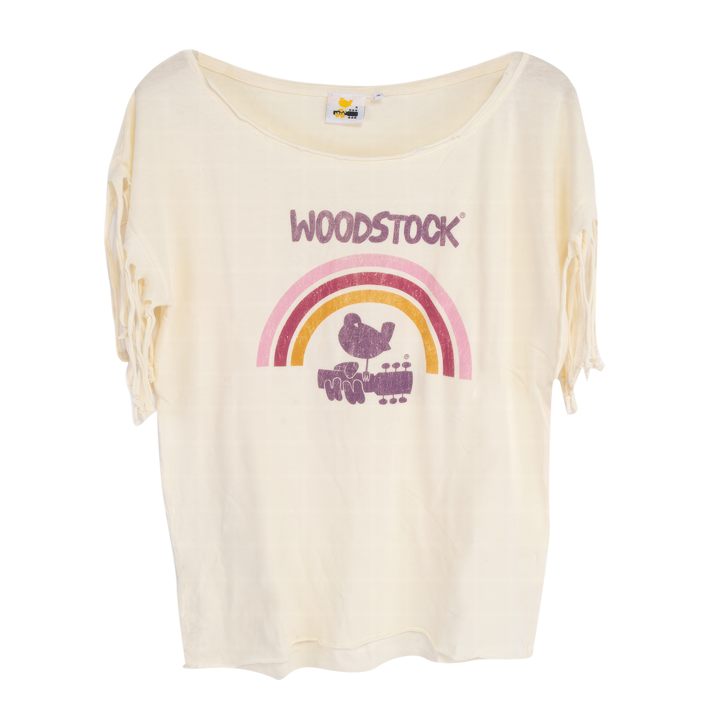 Woodstock Rainbow Ladies Fringed T-shirt