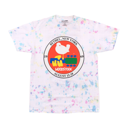 Woodstock 1969 Tye Dye Splatter Dateback T-Shirt