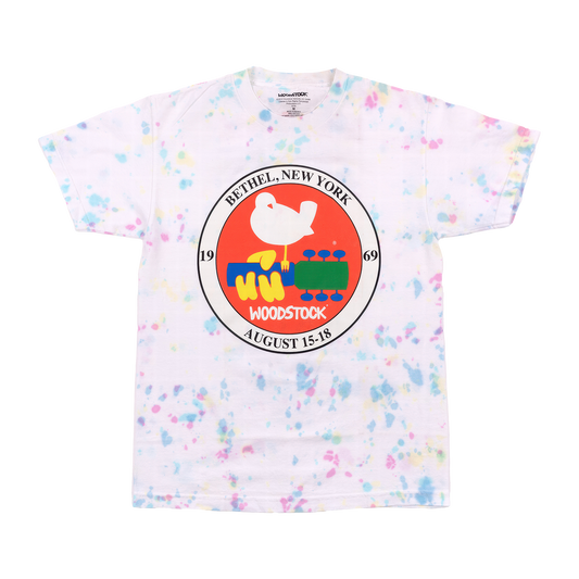 Woodstock 1969 Tye Dye Splatter Dateback T-Shirt