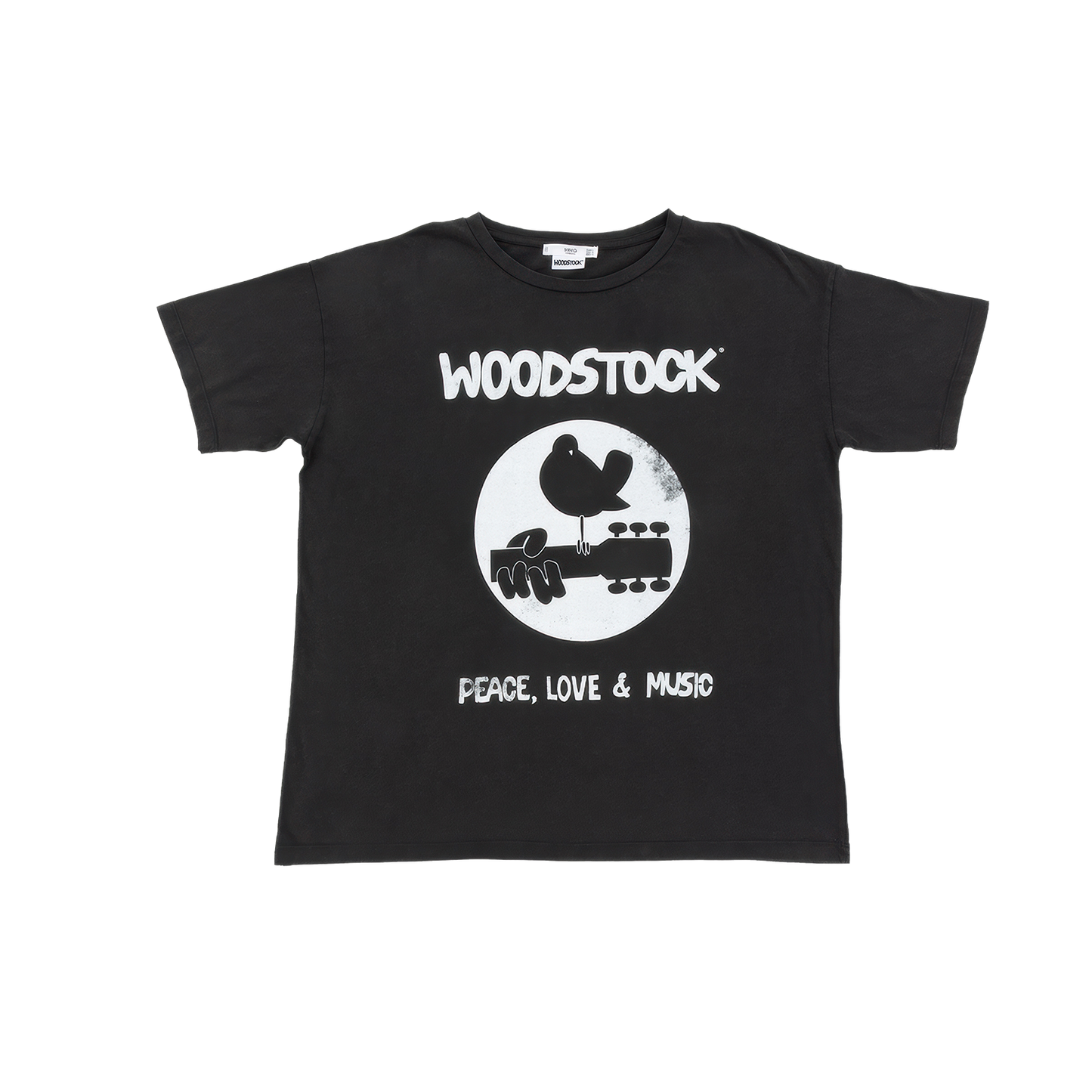 Woodstock Logo Casual Black T-Shirt