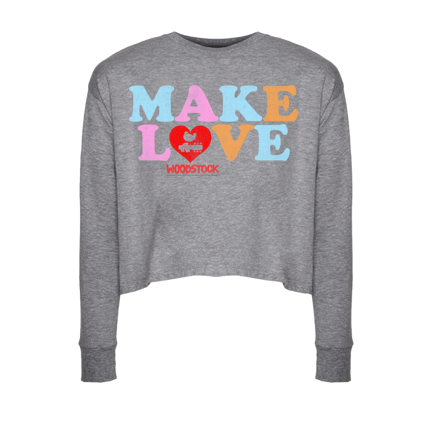 Make Love Heart Long Sleeve Crop Top
