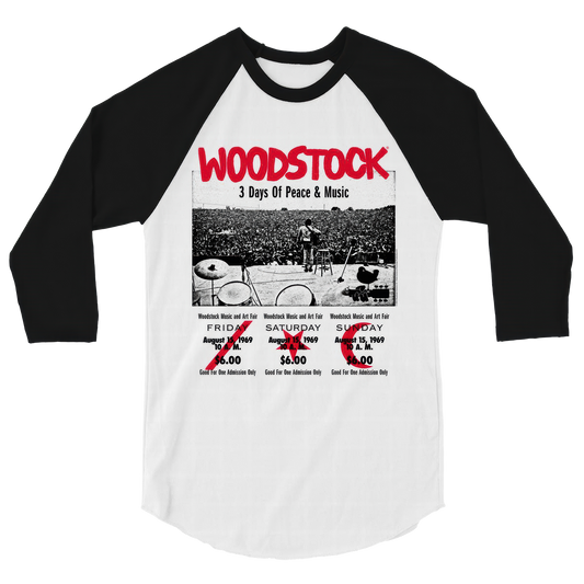 Three Days of Peace and Music Baseball Tee