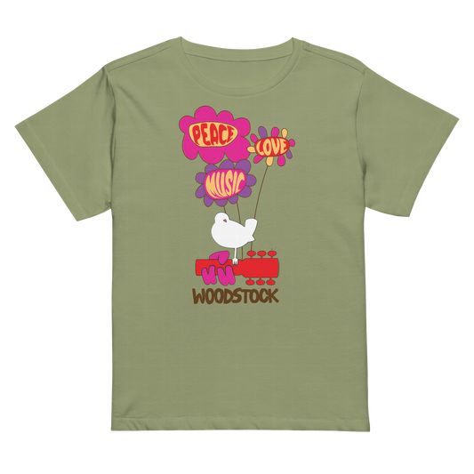 Peace Love Music Woodstock Women's T-Shirt