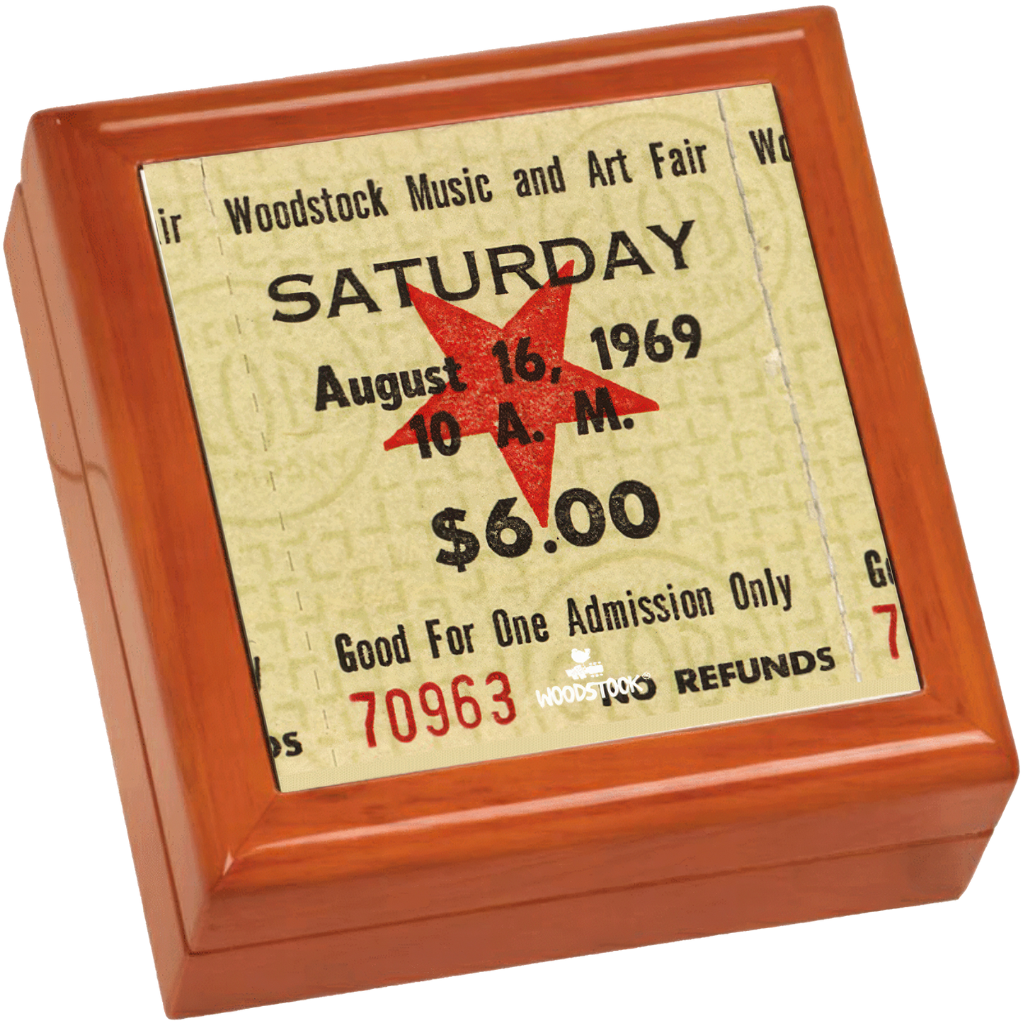 Woodstock Ticket Stub Wooden Keepsake Box