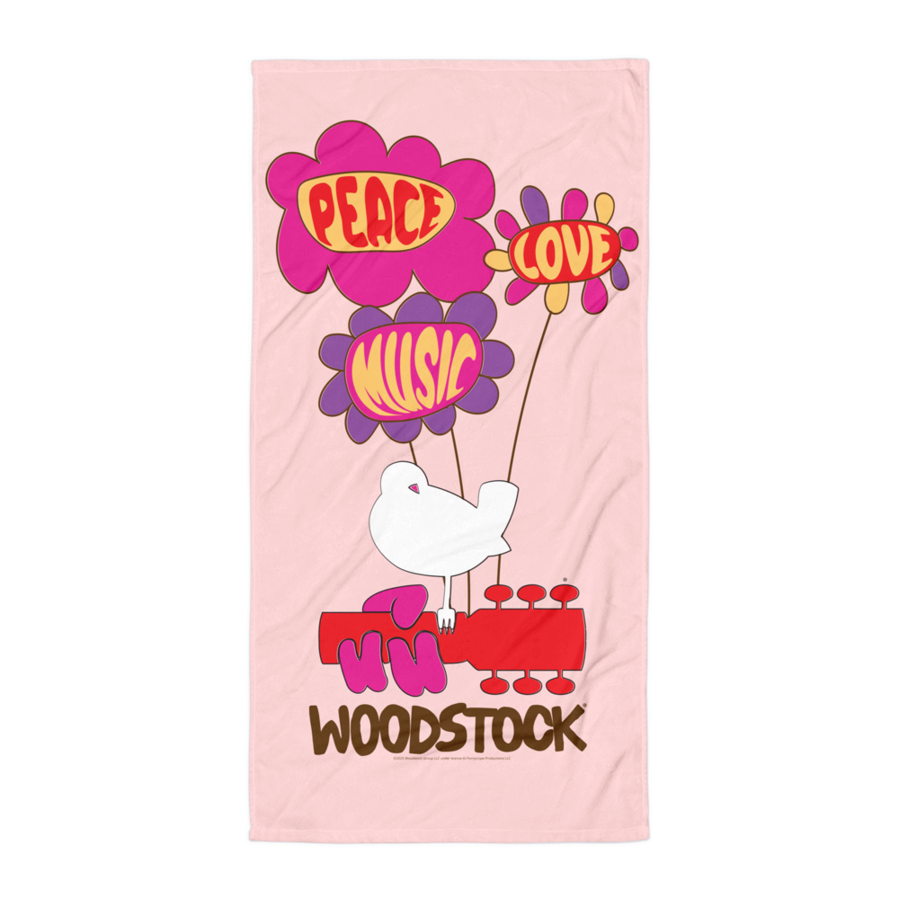 Peace Love Music Beach Towel