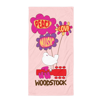 Peace Love Music Beach Towel